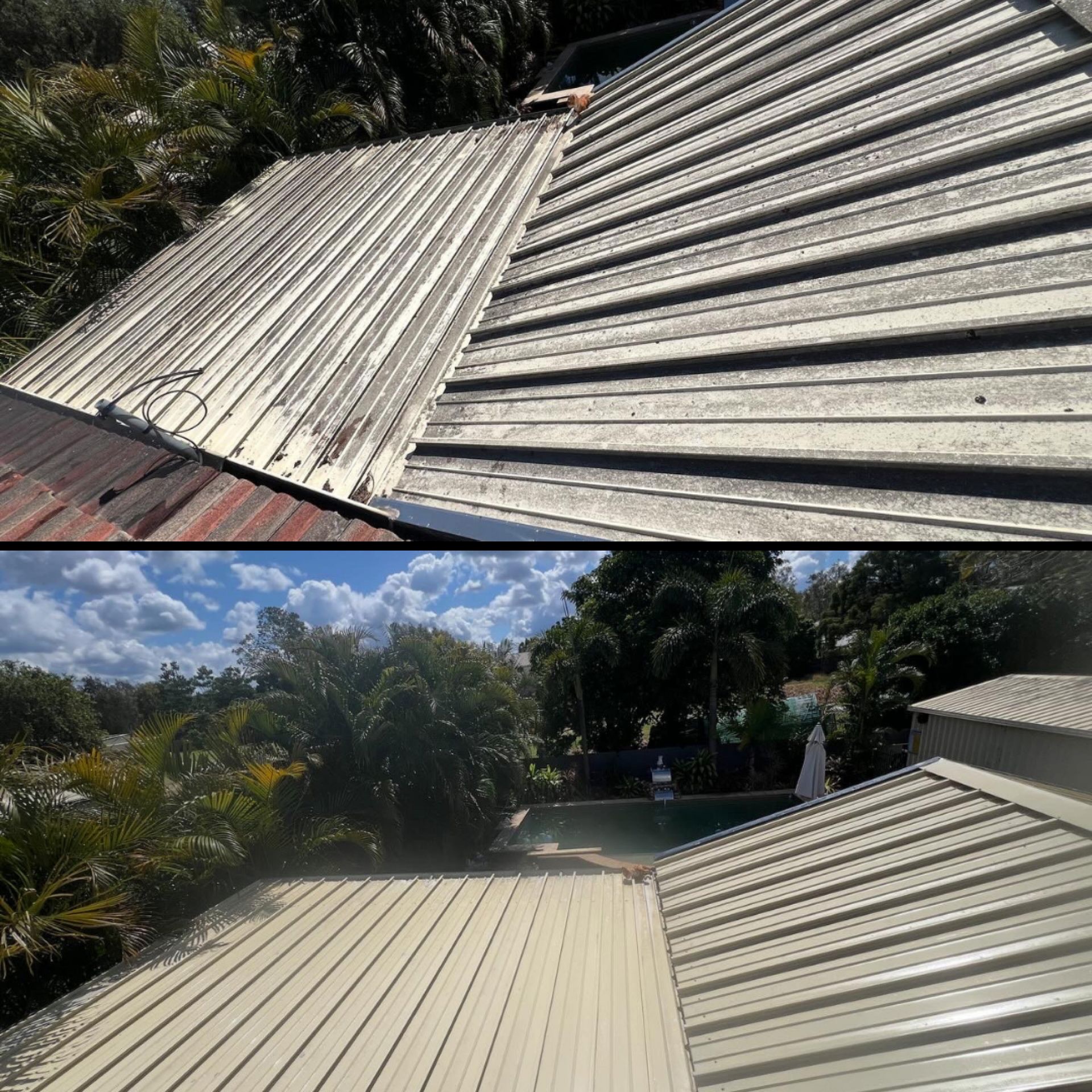 Colorbond Pergola Roof Soft Wash — Byron Bay