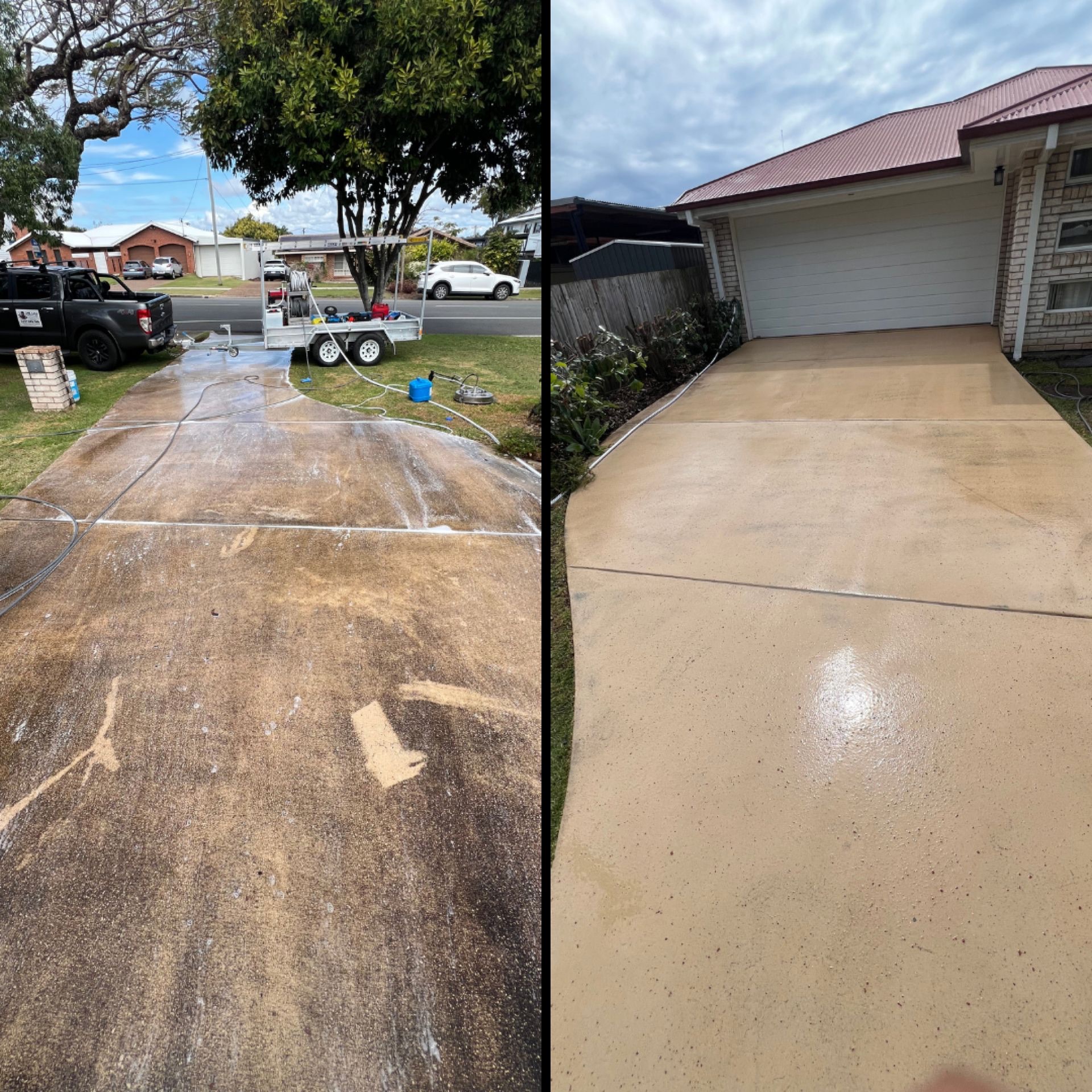 Concrete Driveway Pressure Clean — Logan Residential