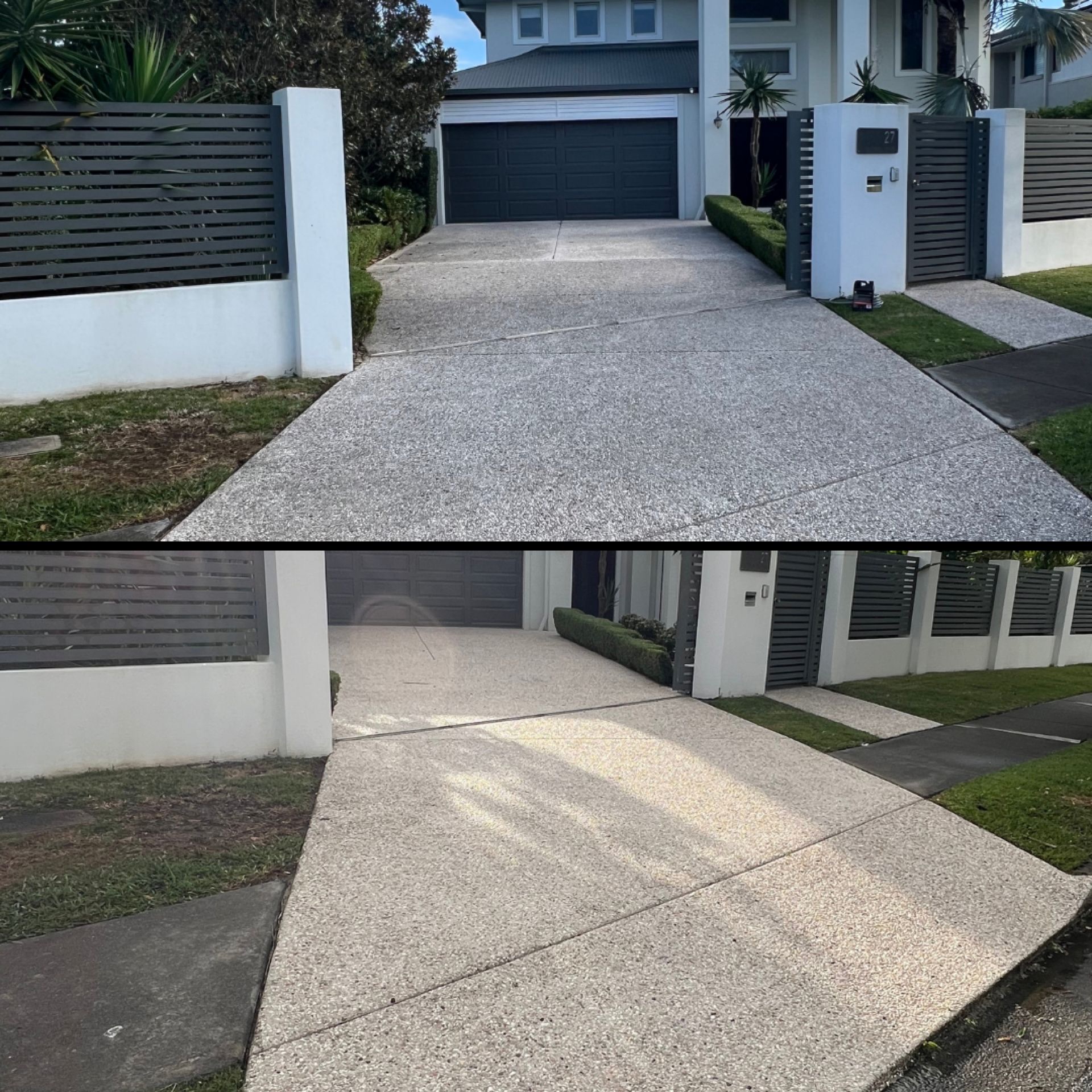 Exposed Aggregate Driveway Pressure Wash — Tweed Heads