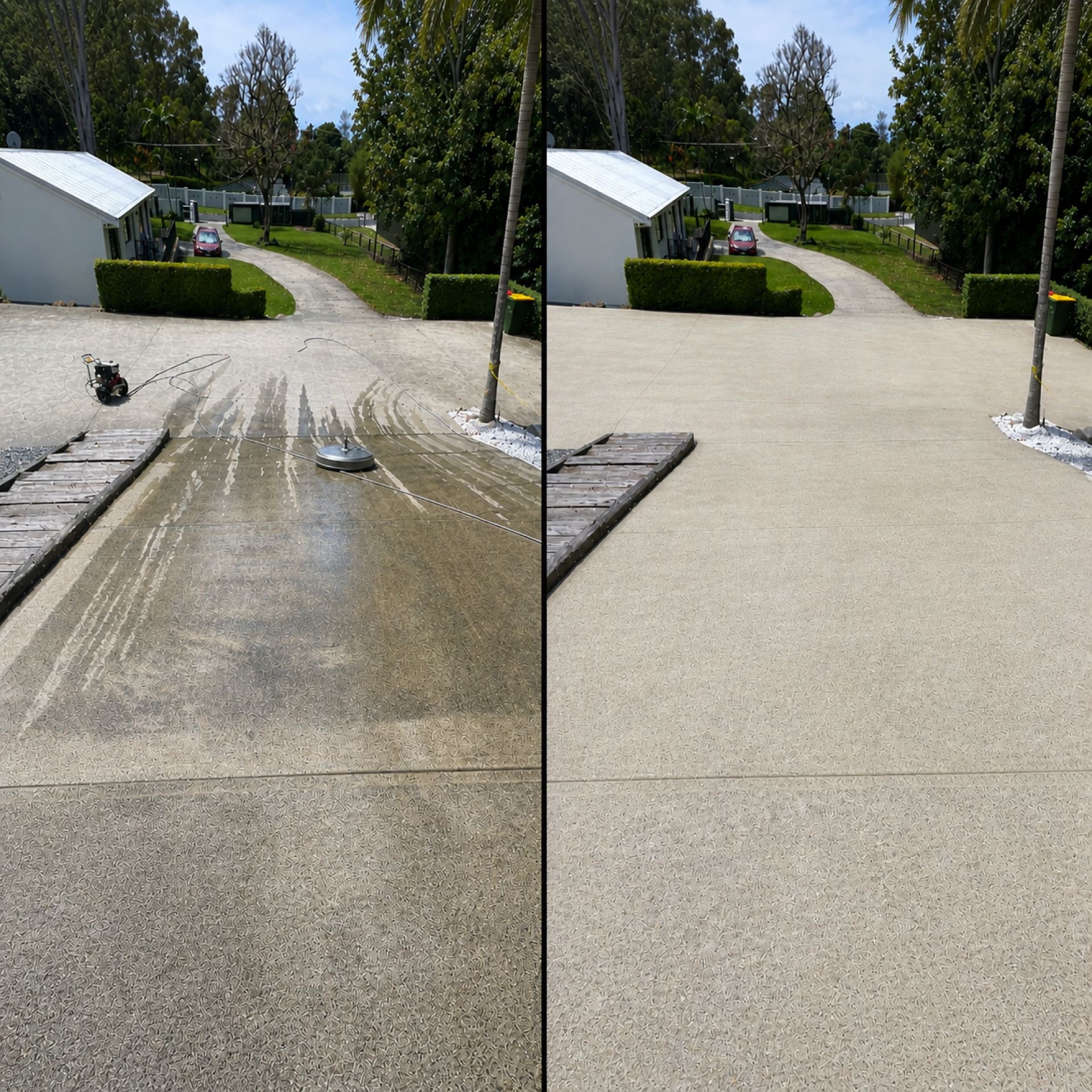 700m² Stamped Concrete Driveway Pressure Clean