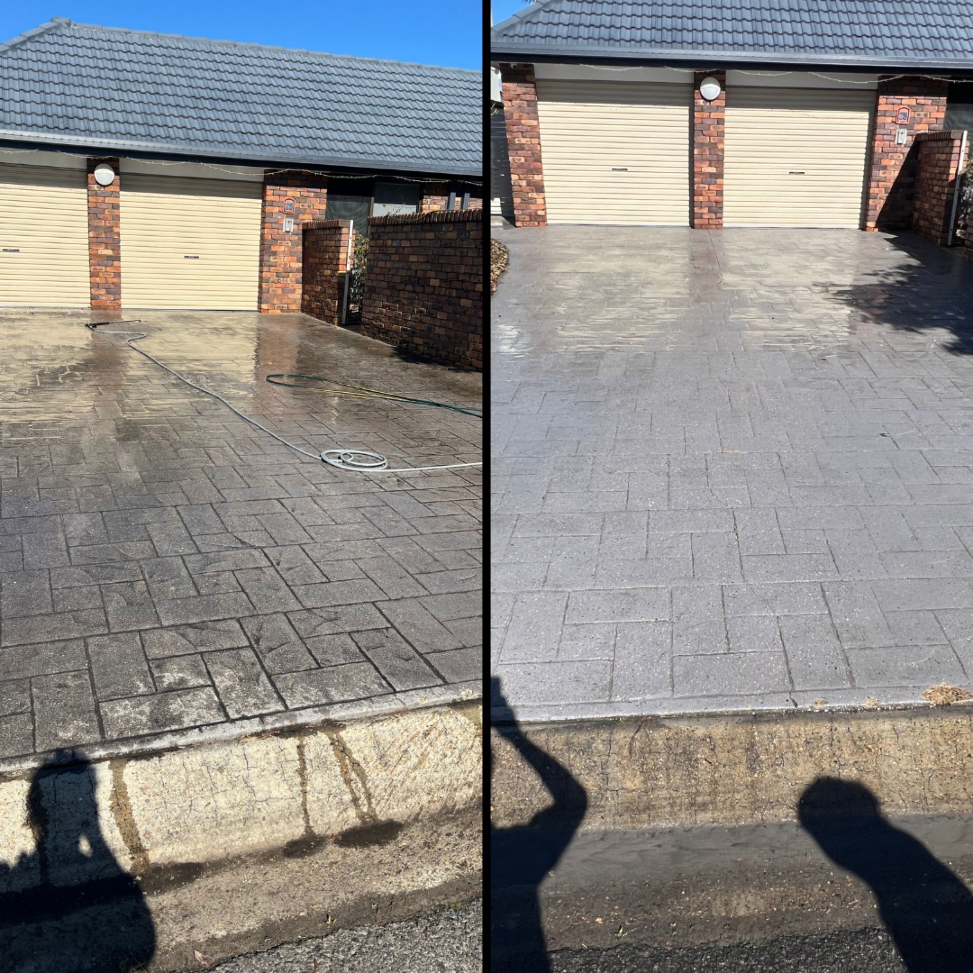 Stamped Concrete Driveway Pressure Wash