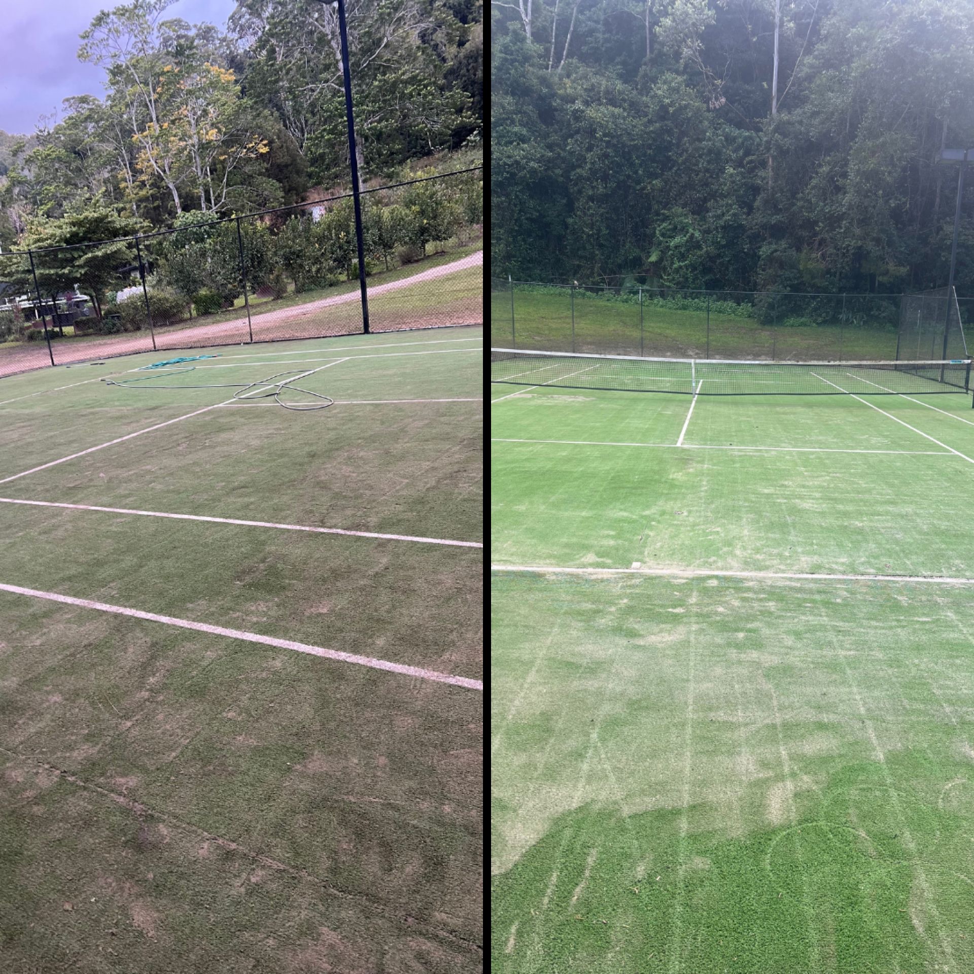 Synthetic Grass Tennis Court Restoration & Resand