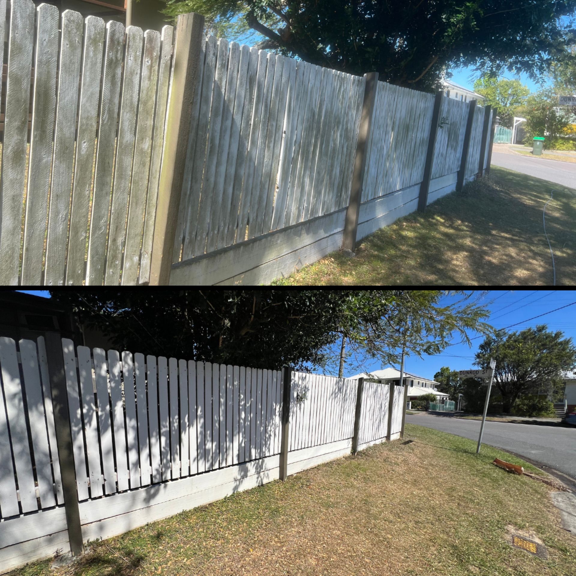 Timber Picket Fence Soft Wash — Brisbane